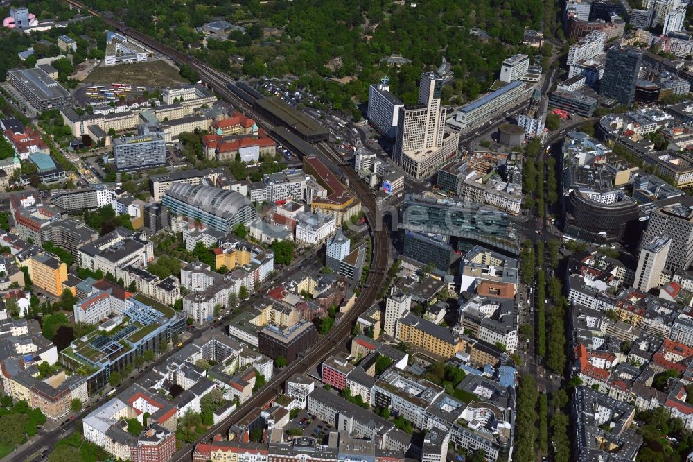 Berlin von oben - Kantstraße und Kurfürstendamm in der City-West im Stadtteil Charlottenburg von Berlin