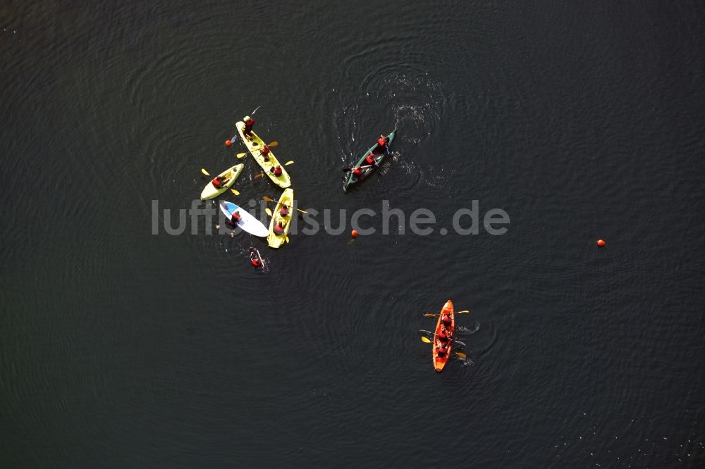 Luftaufnahme Markkleeberg - Kanuten - Fahrt und Ausbildung Kanupark am Markleeberger See in Markkleeberg im Bundesland Sachsen