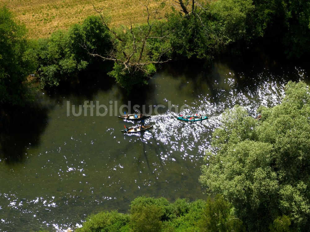 Luftaufnahme Bieringen - Kanuten - Fahrt und Ausbildung auf dem Neckar in Bieringen im Bundesland Baden-Württemberg, Deutschland