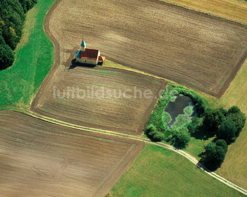 Luftaufnahme Kelheim - Kapelle St. Bartholomä bei Kelheim im Bundesland Bayern