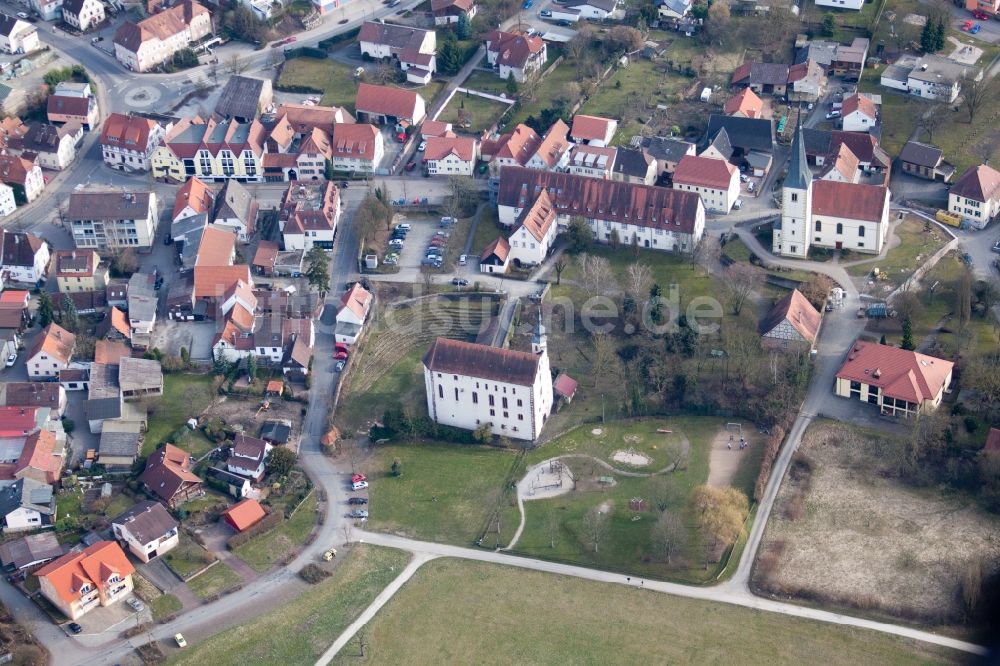 Luftaufnahme Mosbach - Kapelle Tempelhaus Neckarelz im Ortsteil Neckarelz in Mosbach im Bundesland Baden-Württemberg