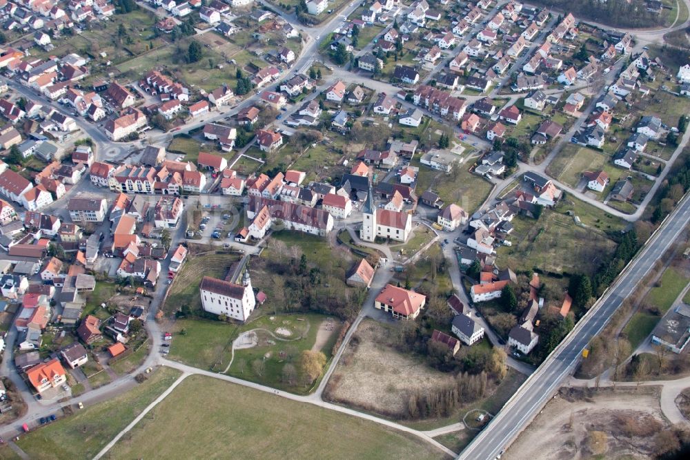 Luftbild Mosbach - Kapelle Tempelhaus Neckarelz im Ortsteil Neckarelz in Mosbach im Bundesland Baden-Württemberg