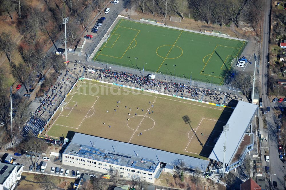 Potsdam Babelsberg aus der Vogelperspektive: Karl-Liebknecht-Stadion in Potsdam-Babelsberg