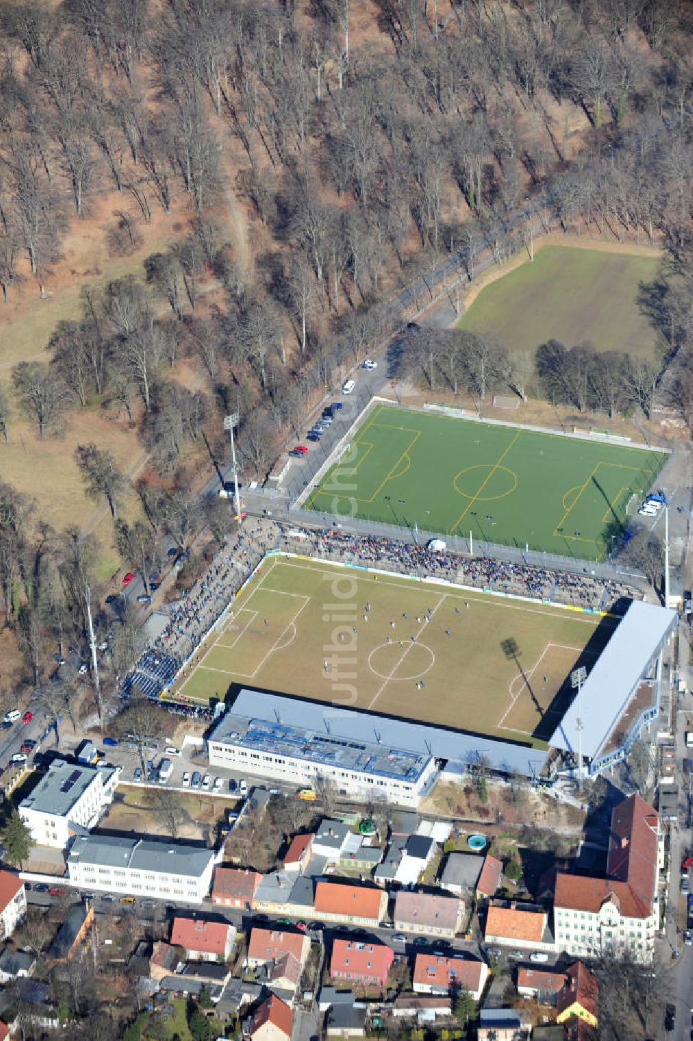 Luftbild Potsdam Babelsberg - Karl-Liebknecht-Stadion in Potsdam-Babelsberg