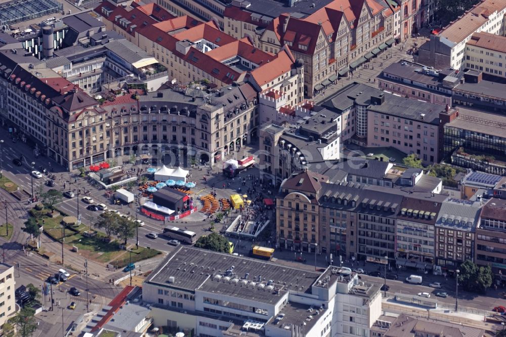 Luftbild München - Karlsplatz - Stachus in der Innenstadt von München im Bundesland Bayern