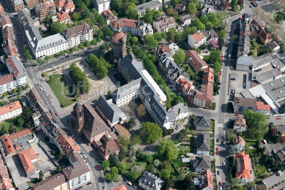 Luftaufnahme Worms - Karlsplatz in Worms im Bundesland Rheinland-Pfalz