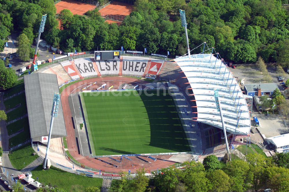 Karlsruhe aus der Vogelperspektive: Karlsruher Wildparkstadion