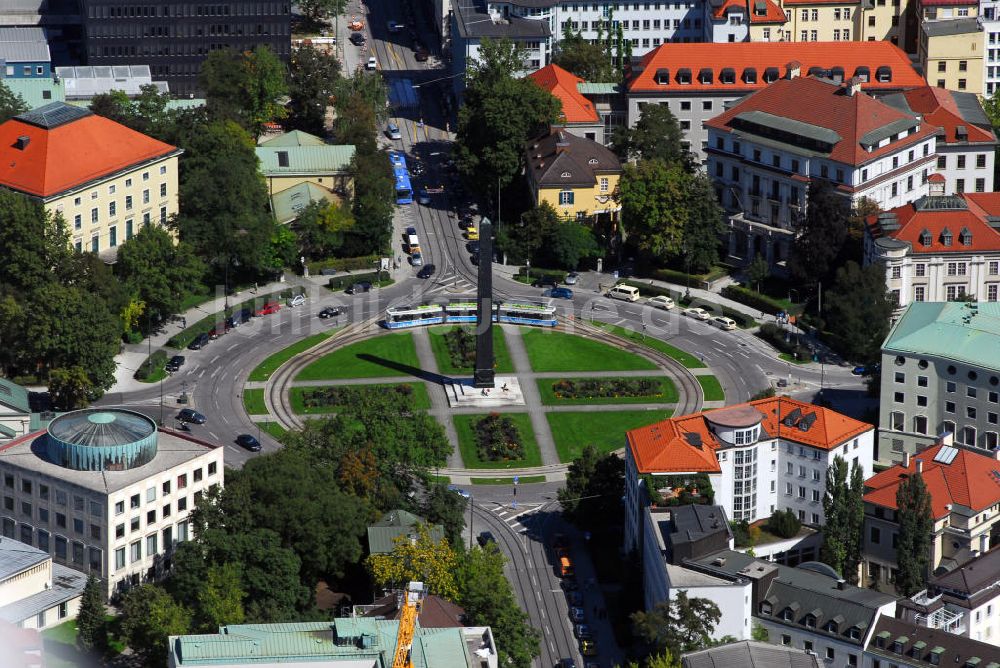 München aus der Vogelperspektive: Karolinenplatz in München