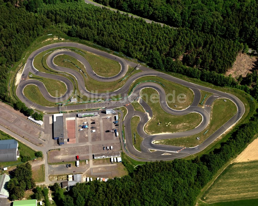 Hahn, Bärenbach von oben - Kartbahn Hunsrückring Hahn in Bärenbach im Bundesland Rheinland-Pfalz