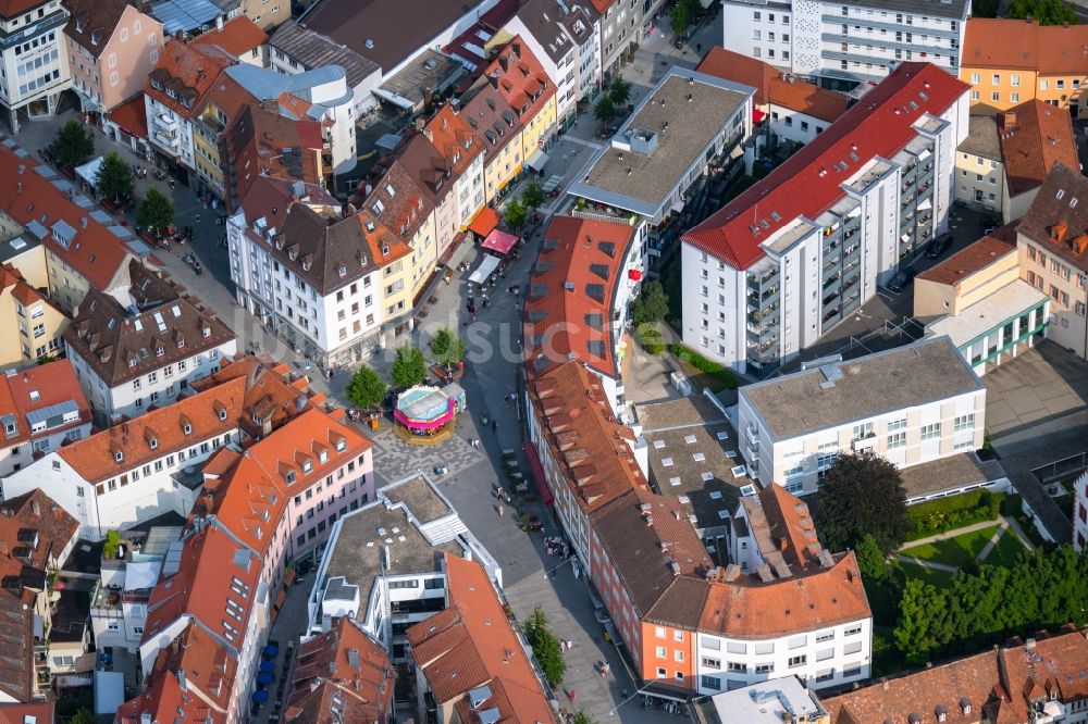 Würzburg von oben - Karussell an der Eichhornstraße - Spiegelstraße in Würzburg im Bundesland Bayern, Deutschland