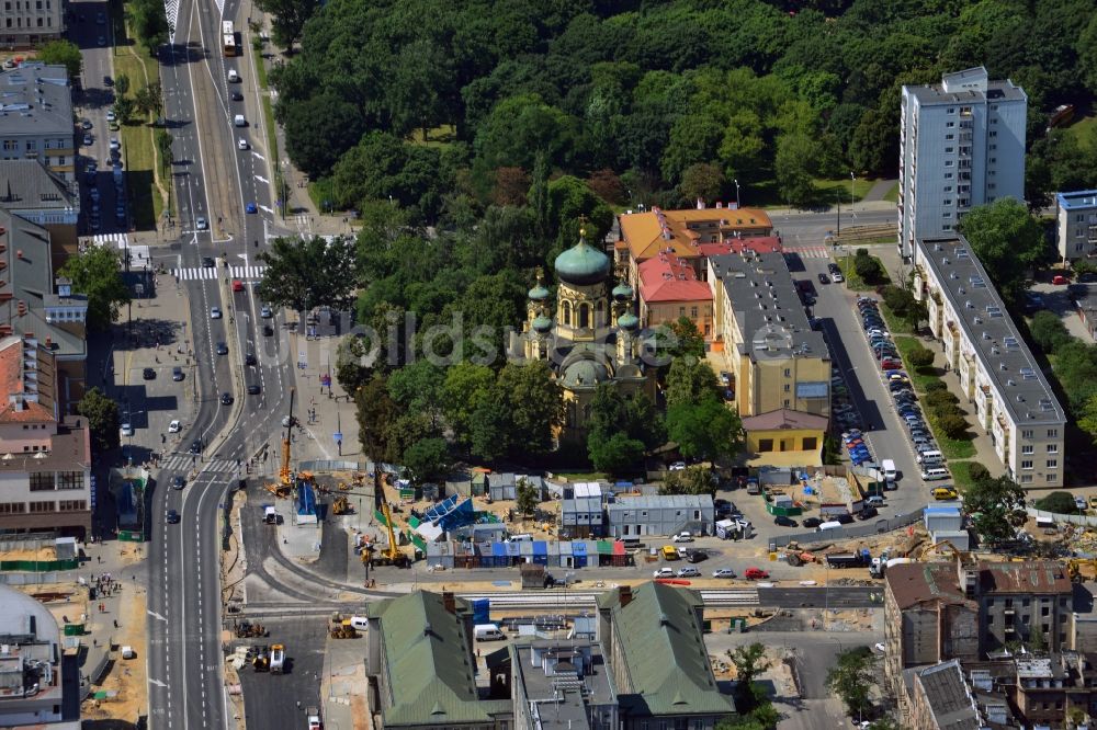 Warschau aus der Vogelperspektive: Kathedrale im Bezirk Praga Polnoc in Warschau in Polen