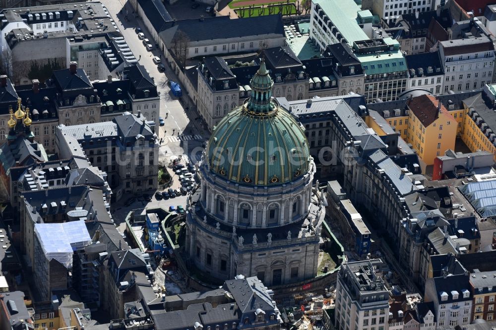 Kopenhagen von oben - Kathedrale Frederiks Kirke an der Frederiksgade in Kopenhagen in Region Hovedstaden, Dänemark