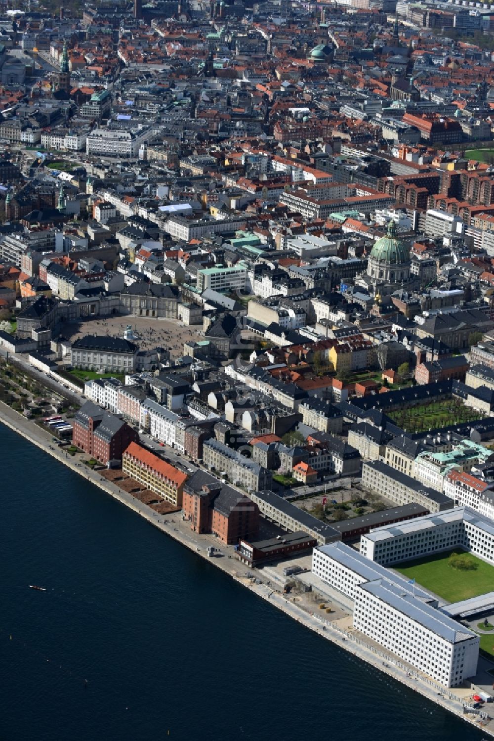 Kopenhagen von oben - Kathedrale Frederiks Kirke an der Frederiksgade in Kopenhagen in Region Hovedstaden, Dänemark