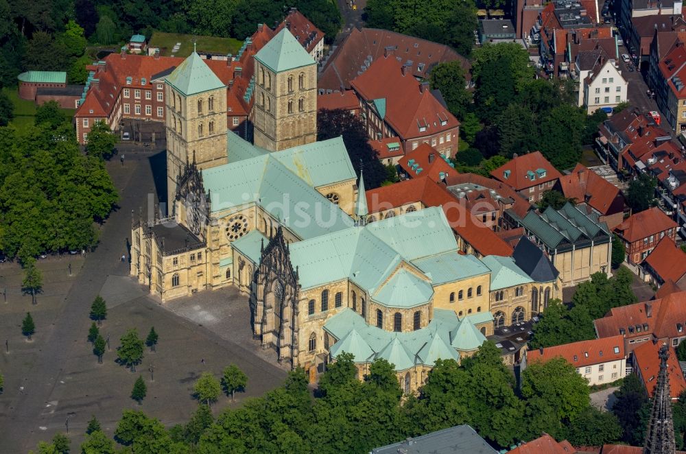 Luftbild Münster - Kathedrale St.-Paulus-Dom in Münster im Bundesland Nordrhein-Westfalen