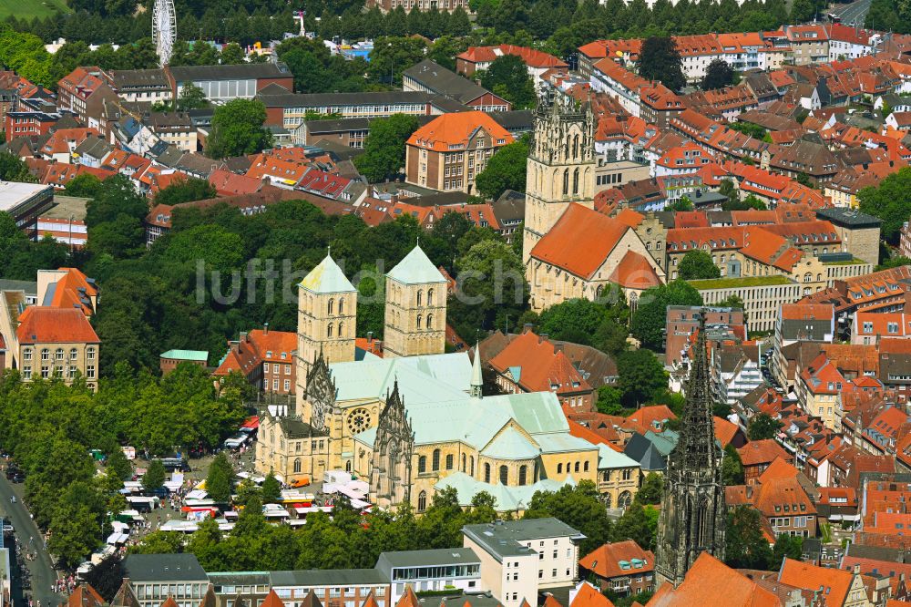 Luftbild Münster - Kathedrale St.-Paulus-Dom in Münster im Bundesland Nordrhein-Westfalen