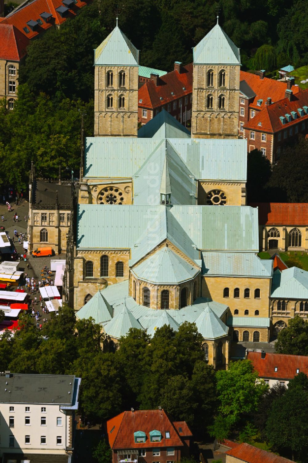 Luftbild Münster - Kathedrale St.-Paulus-Dom in Münster im Bundesland Nordrhein-Westfalen