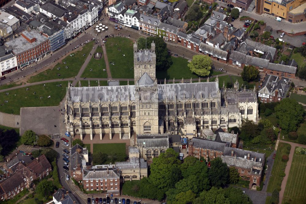 Exeter von oben - Kathedrale St. Peter in Exeter