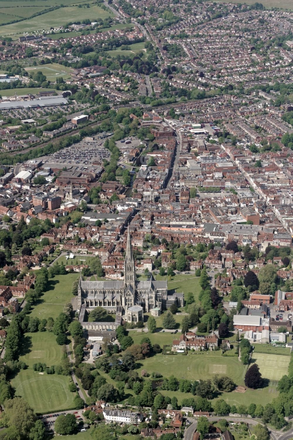 Luftbild Salisbury - Kathedrale in Salisbury in Vereinigtes Königreich