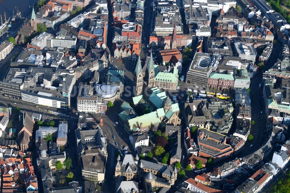 Luftbild Bremen - Kathedrale Sankt Petri Dom Bremen in der Altstadt in Bremen, Deutschland