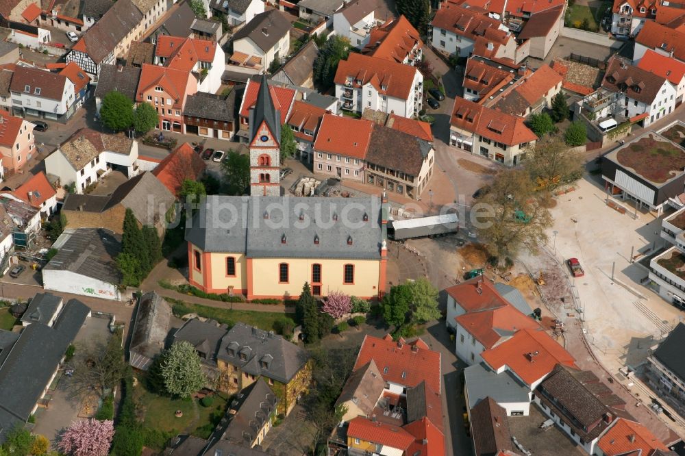 Luftaufnahme Nieder-Olm - Katholische Kirche Sankt Georg in Nieder-Olm im Bundesland Rheinland-Pfalz