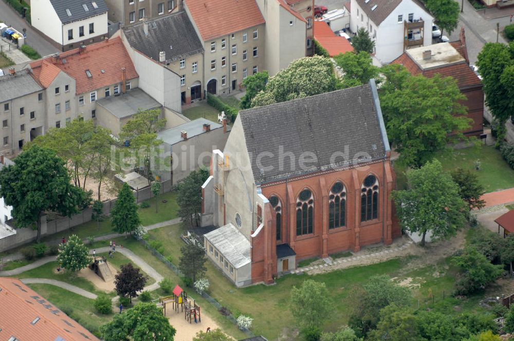 Rathenow aus der Vogelperspektive: Katholische Kirche Sankt Georg in Rathenow