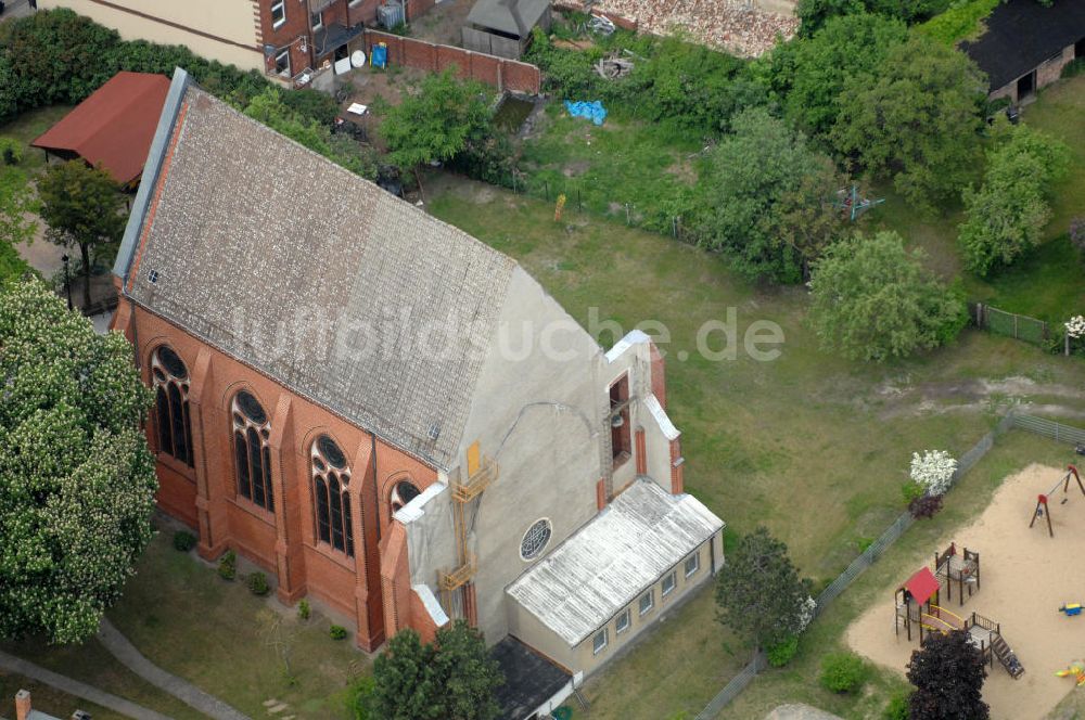 Luftbild Rathenow - Katholische Kirche Sankt Georg in Rathenow