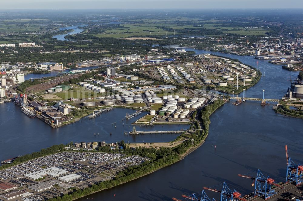 Hamburg aus der Vogelperspektive: Kattwyk- Brücke mit Neubau über der Süderelbe in Hamburg