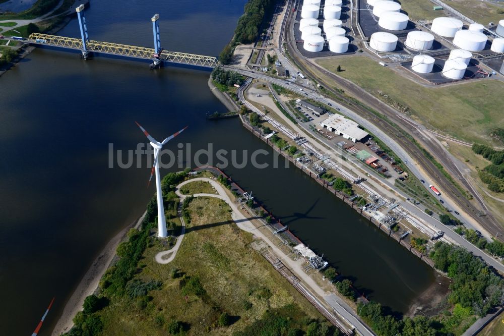 Luftbild Hamburg - Kattwykdamm mit Kattwykbrücke und Rampe in Hamburg-Wilhelmsburg