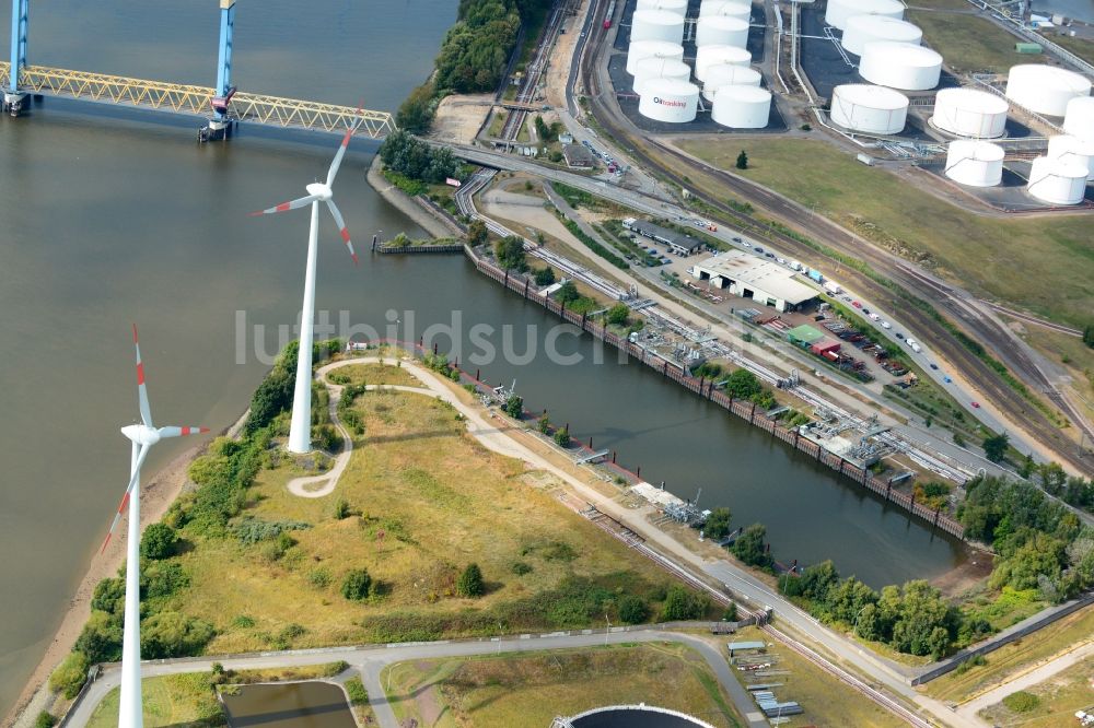 Luftbild Hamburg - Kattwykdamm mit Kattwykbrücke und Rampe in Hamburg-Wilhelmsburg