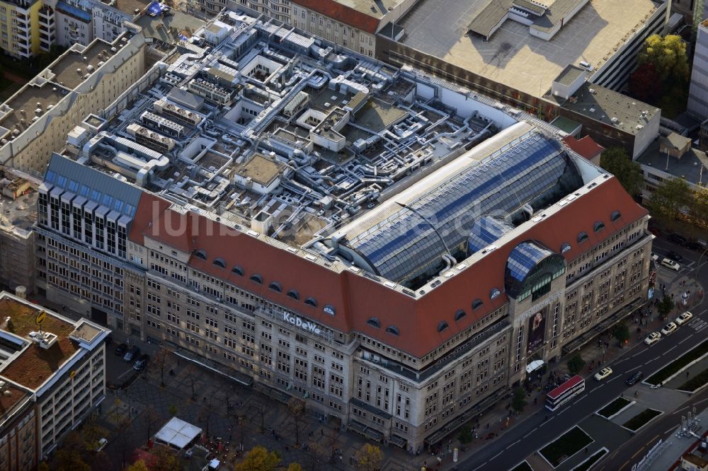 Luftaufnahme Berlin - Kaufhaus des Westens ( KaDeWe ) in der Tauentzienstraße am Wittenbergplatz in Berlin-Schöneberg