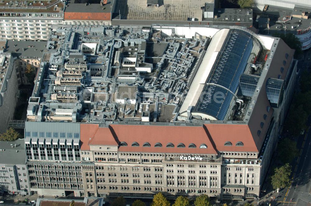 Luftaufnahme Berlin - Kaufhaus des Westens am Wittenbergplatz in Berlin - Charlottenburg