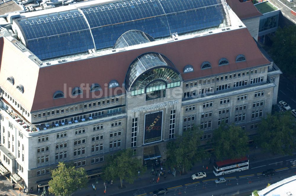 Luftaufnahme Berlin - Kaufhaus des Westens am Wittenbergplatz in Berlin - Charlottenburg