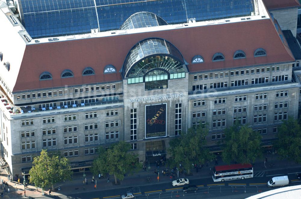 Berlin von oben - Kaufhaus des Westens am Wittenbergplatz in Berlin - Charlottenburg