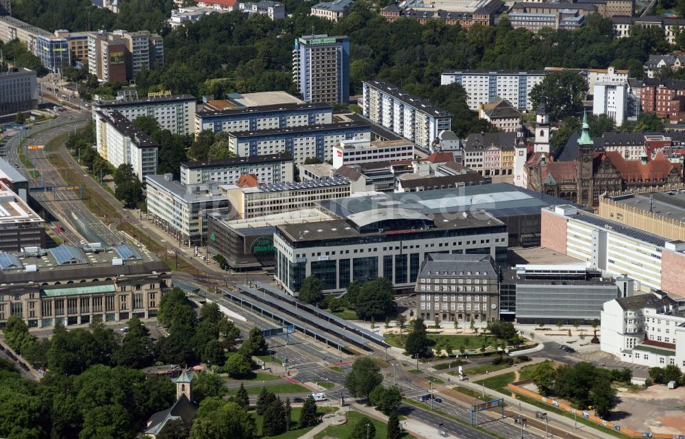 Luftaufnahme Chemnitz - Kaufhof und Altes Rathaus in Chemnitz im Bundesland Sachsen