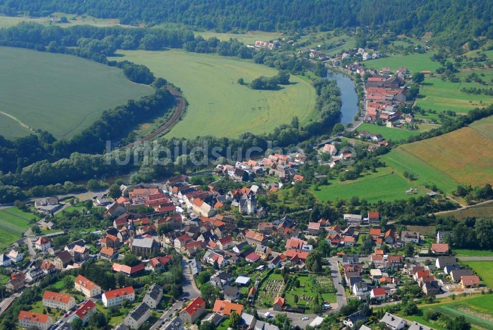 Kaulsdorf (Thüringen) von oben - Kaulsdorf an der Saale im Thüringer Wald