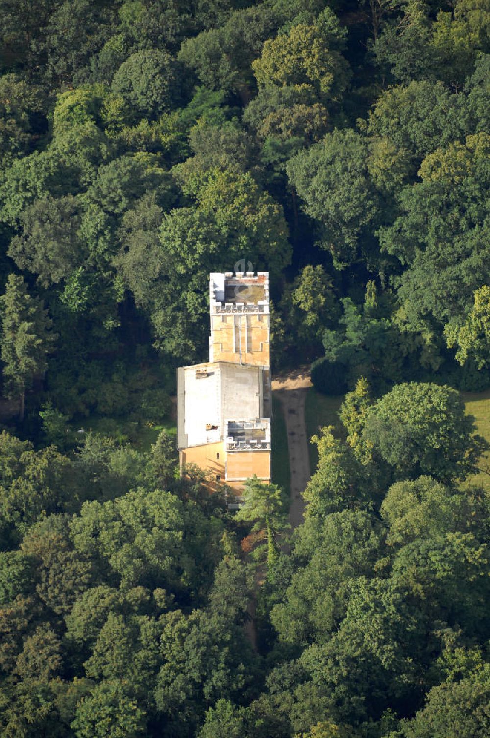 Luftbild Berlin - Kavaliershaus auf der Pfaueninsel