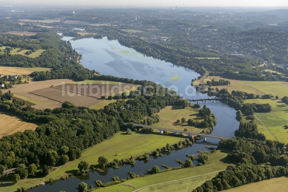 Luftbild Hattingen - Kemnader See von Hattingen aus gesehen mit Blick auf die umliegende Landschaft bei Hattingen in Nordrhein-Westfalen