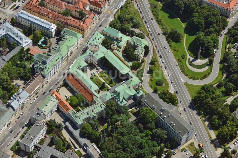 Warschau von oben - Kern- Zentrum der historischen Warschauer Altstadt der Hauptstadt Warschau in Polen