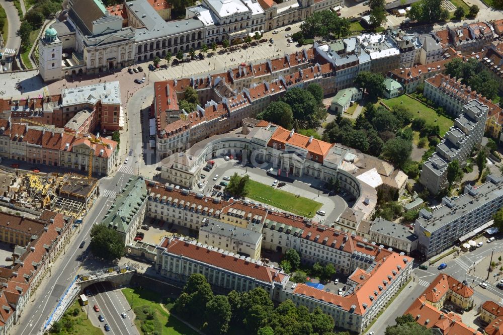 Warschau aus der Vogelperspektive: Kern- Zentrum der historischen Warschauer Altstadt der Hauptstadt Warschau in Polen