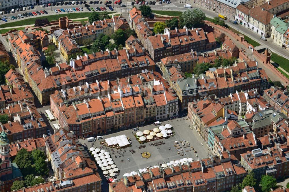 Luftbild Warschau - Kern- Zentrum der historischen Warschauer Altstadt der Hauptstadt Warschau in Polen