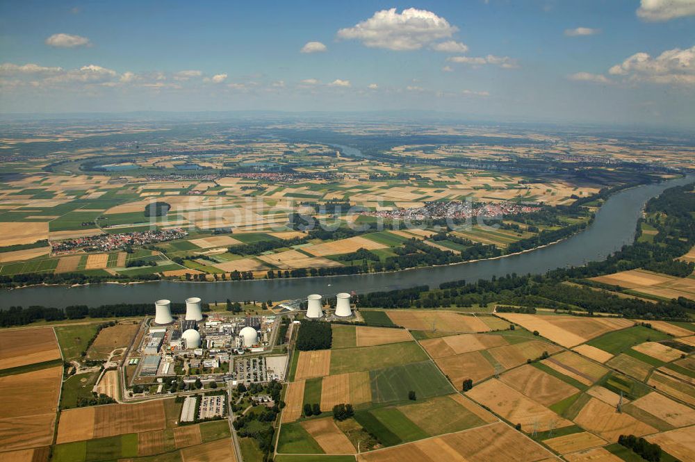 Biblis von oben - Kernkraftwerk Biblis