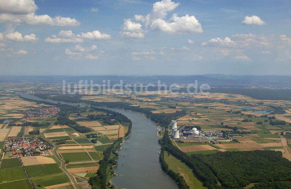 Biblis aus der Vogelperspektive: Kernkraftwerk Biblis