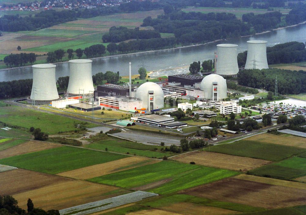 Biblis aus der Vogelperspektive: Kernkraftwerk Biblis in Hessen