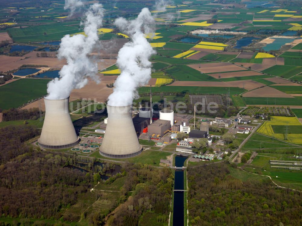 Gundremmingen aus der Vogelperspektive: Kernkraftwerk Gundremmingen