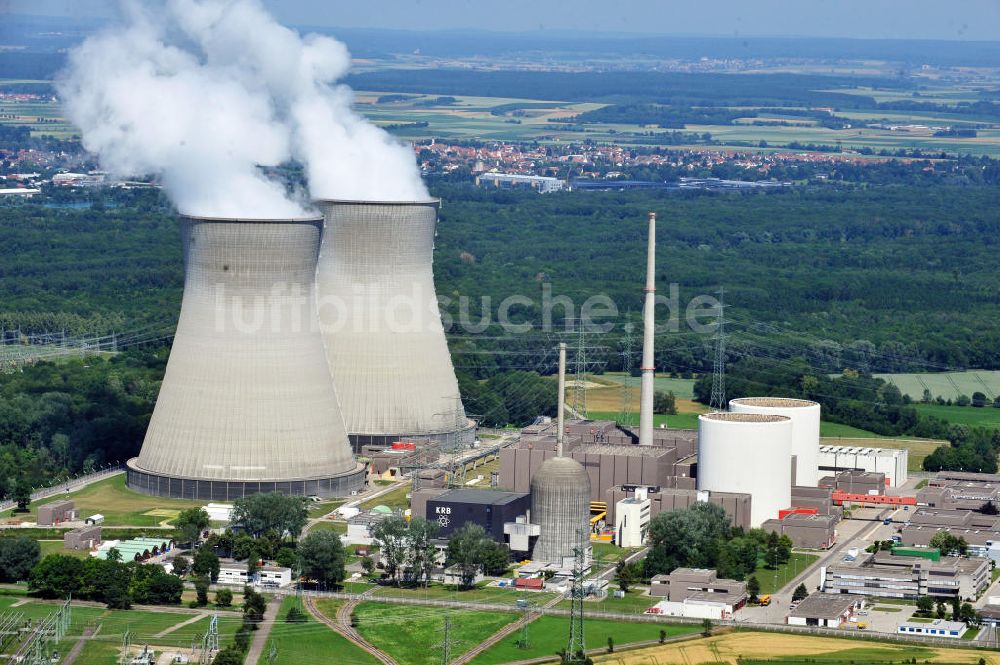 Gundremmingen von oben - Kernkraftwerk Gundremmingen / Bayern