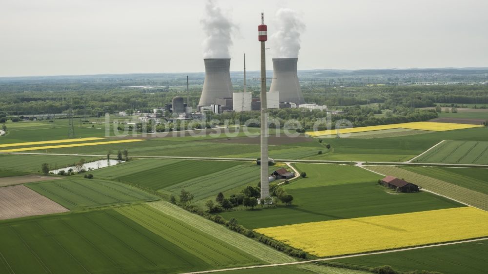 Gundremmingen von oben - Kernkraftwerk Gundremmingen im Bundesland Bayern