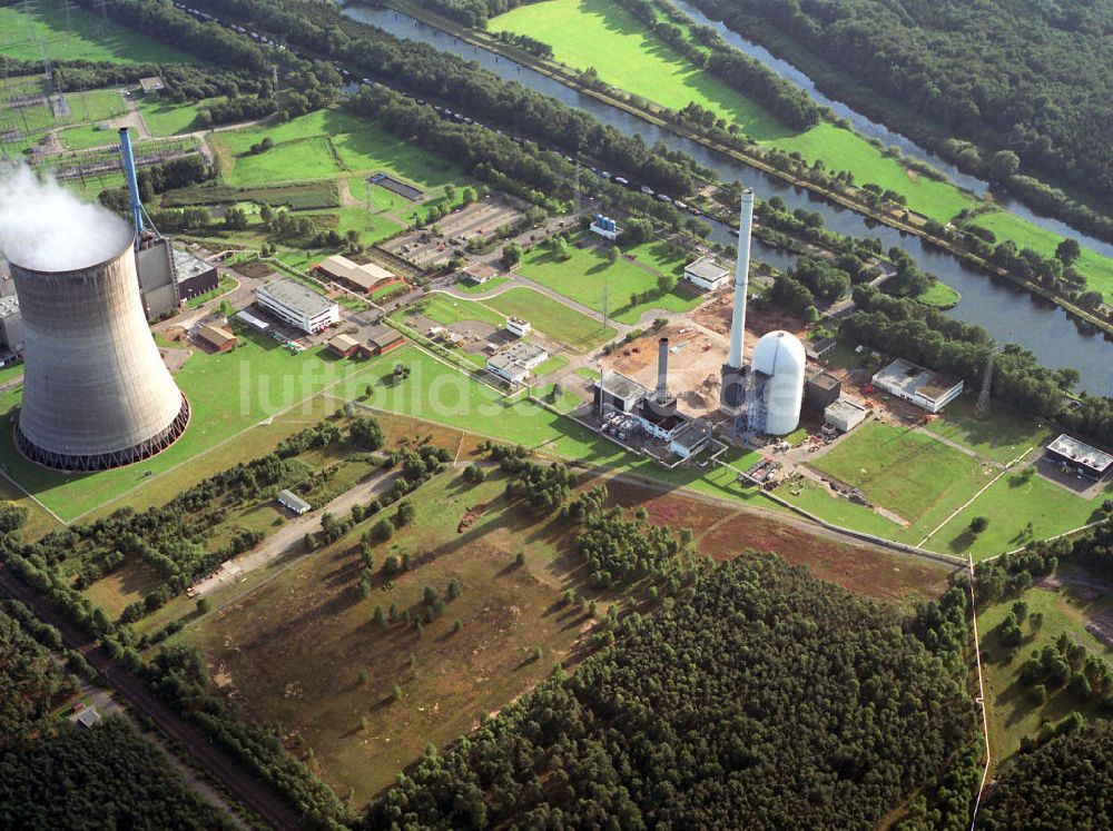 Lingen von oben - Kernkraftwerk Lingen und Erdgaskraftwerk Emsland