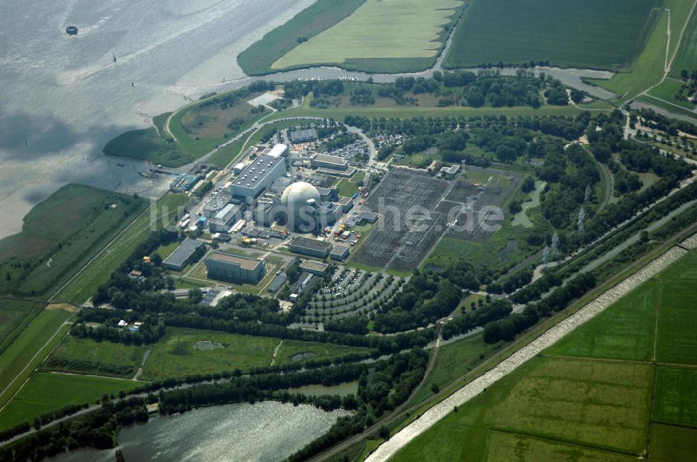 Luftbild Nordenham - Kernkraftwerk Unterweser (KKU - auch bekannt als KKW Esenshamm und KKW Kleinensiel)