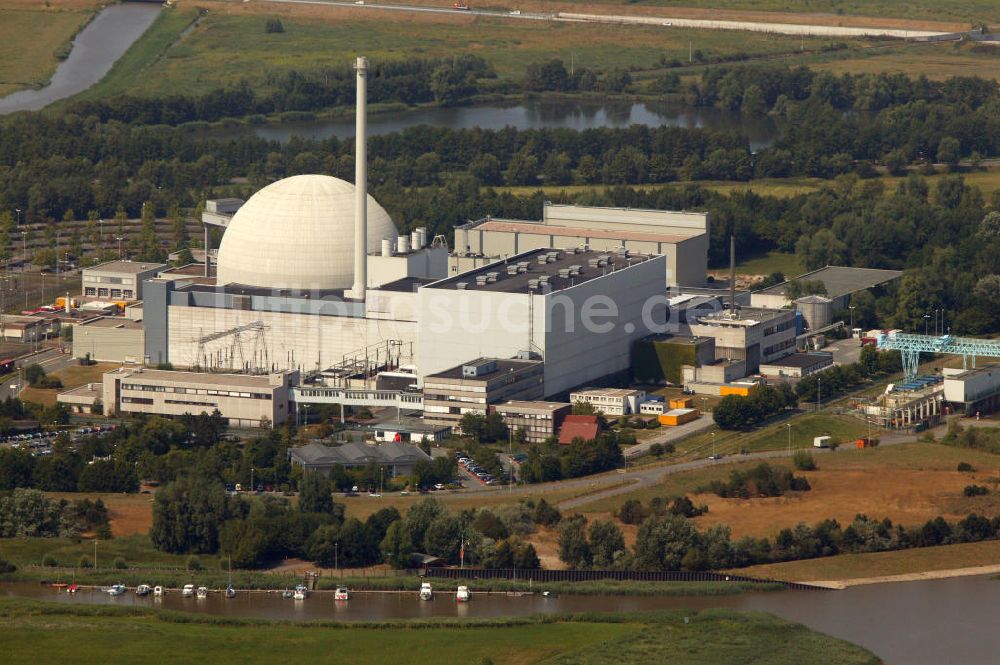 Stadland von oben - Kernkraftwerk Unterweser / Niedersachsen