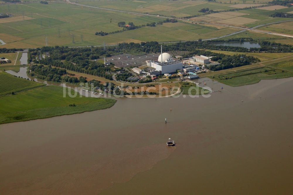 Luftaufnahme Stadland - Kernkraftwerk Unterweser / Niedersachsen